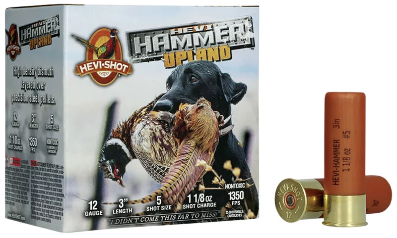 HEVI-Shot HS29125 HEVI-Hammer Upland 12Gauge 3" 1 1/8oz Steel/Bismuth 5Shot 25 Per Box/10 Case