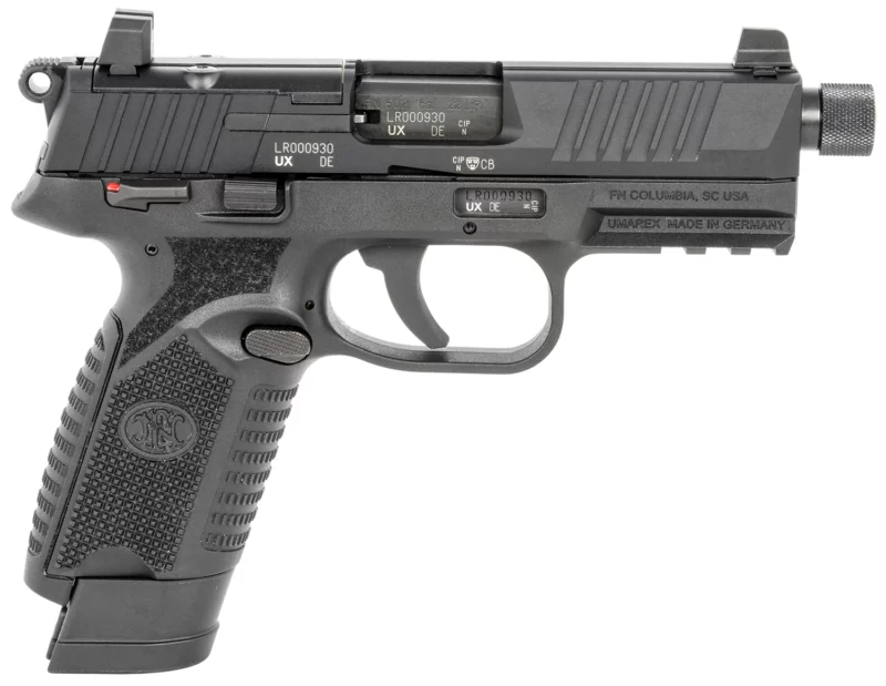 FN 66101010 502 Tactical 22 LR 10+1 15+1 4.60" Black Steel Threaded Barrel, Black Optic Ready/Serrated Slide & Polymer Frame w/Picatinny Rail, Black Textured Polymer Grip, Ambidextrous