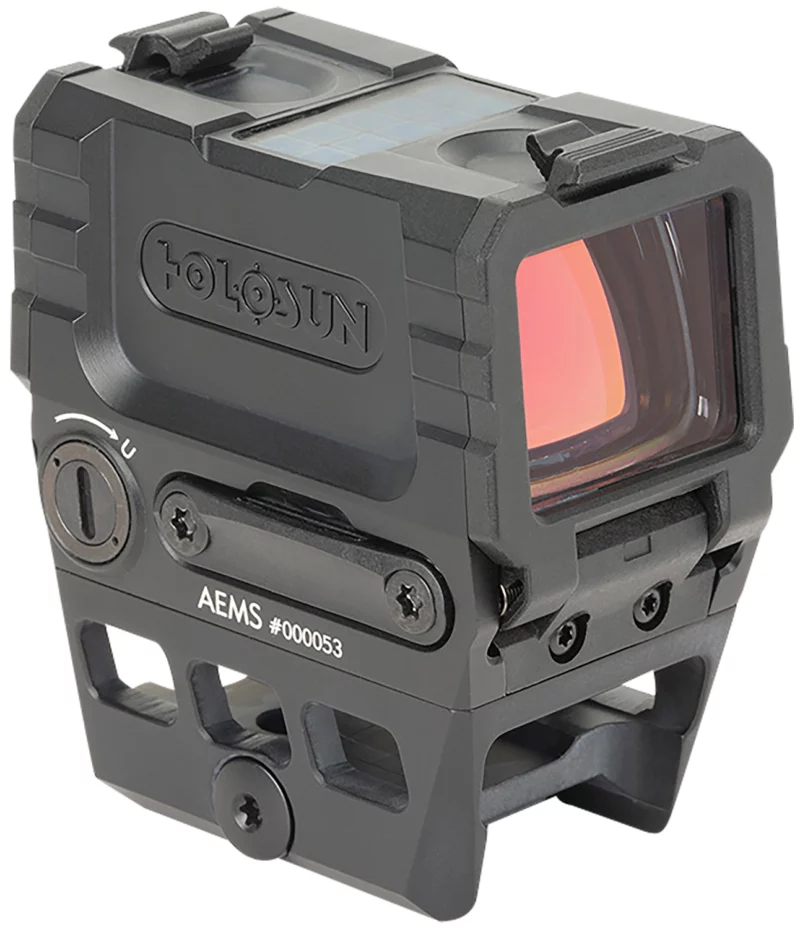 Holosun AEMS211301 AEMS Black Anodized 1 x 1.1" x 0.87" 2 MOA Red Dot/65 MOA Circle Multi Reticle