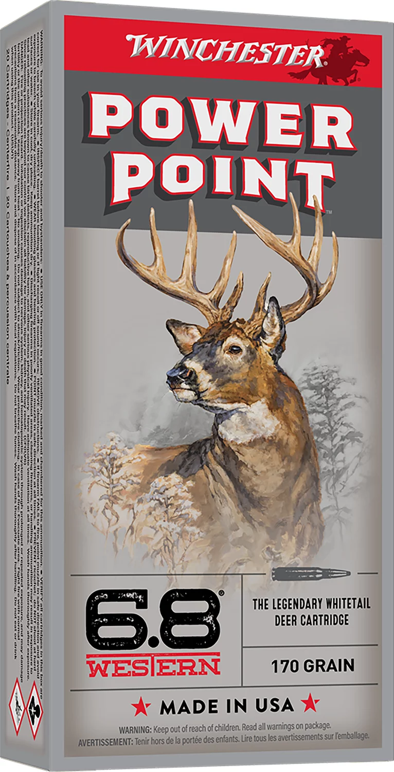 Winchester Ammo X68W1 Power-Point 6.8Western 170gr 20 Per Box/10 Case