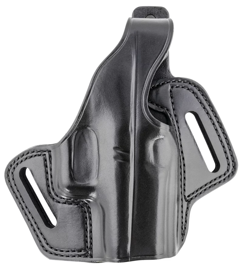 Galco FL800RB Fletch OWB Black Leather Belt Slide Compatible w/Glock 43/43X, Springfield Hellcat Belt Up to 1.75" Wide Right Hand