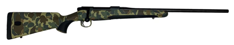 Mauser M18OS65CT M18 6.5 Creedmoor 5+1 22" Black Threaded Barrel Black Steel Old School Camo Fixed with Storage Compartment Stock Right Hand