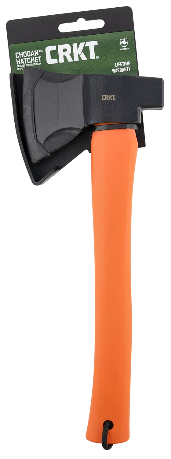 CRKT 2727 Chogan 3.16" Blade 1055 Carbon Steel Blade Orange GRN Handle 13.19" Long Axe w/Hammer