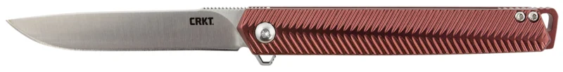 CRKT K820BXP Stylus 3.18" Folding Drop Point Plain Satin 12C27 Sandvik Blade/Maroon Aluminum Handle Includes Pocket Clip
