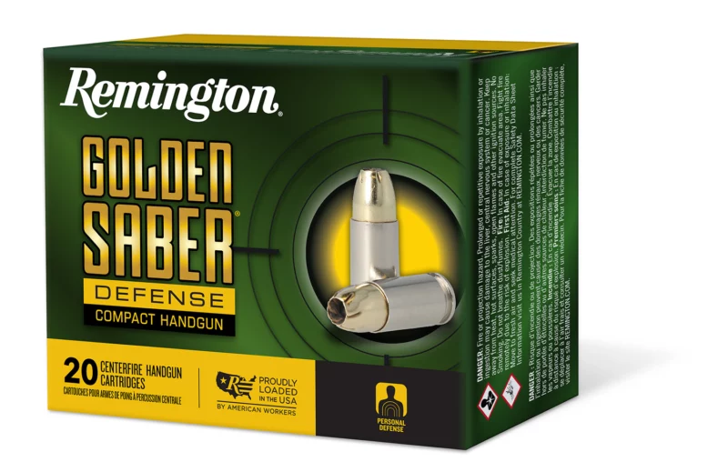 Remington Ammunition 27617 Golden Saber Defense 38Special+P 125gr Brass Jacketed Hollow Point 20 Per Box/25 Case