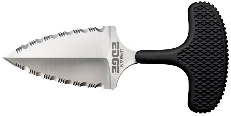 Cold Steel CS-43XLSS Urban Edge 2.50" Fixed Serrated Stone Washed Japanese AUS-8A SS Blade/Black Textured Kray-Ex Handle