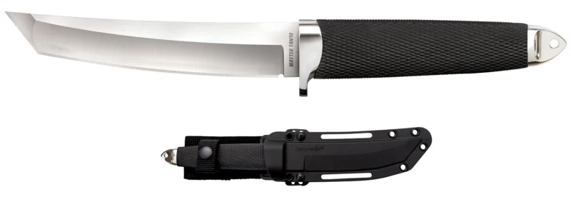 Cold Steel CS-35AB San Mai Master 6" Fixed Tanto Plain Satin VG-10 San Mai Blade/Black Textured/Oval Kray-Ex Handle Includes Sheath