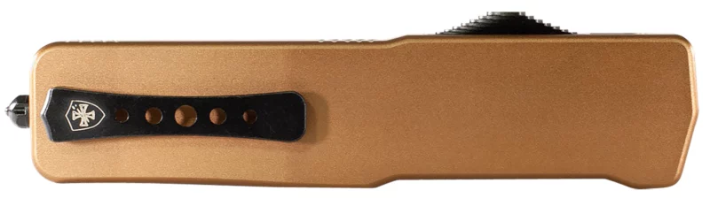 Templar Knife SAAB221 Premium Lightweight Small 3" OTF Tanto Plain Black Oxide Stonewashed Powdered D2 Steel Blade/4.50" Bronze Anodized Aluminum Handle