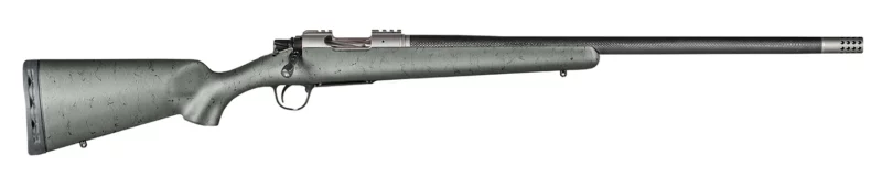 Christensen Arms 8010800102 Summit TI Full Size 6.5 PRC 3+1, 24" Natural Titanium Steel Threaded Barrel, Natural Titanium Aluminum Receiver, Green w/Black Webbing Fixed Sporter Stock