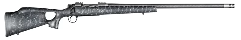 Christensen Arms CA10269815321 Summit TI Full Size 28 Nosler 3+1, 26" Natural Titanium Steel Threaded Barrel, Natural Titanium Aluminum Receiver, Black w/Gray Webbing Fixed Thumbhole Stock