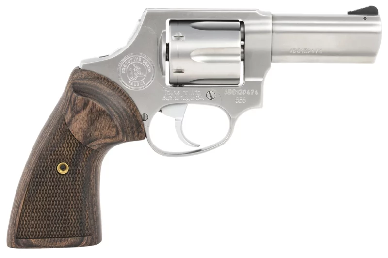 Taurus 2856EX39CH 856 Executive Grade 38 Special +P Caliber with 3" Barrel, 6rd Capacity Cylinder, Overall Polished Satin Stainless Steel Finish & Altamont Wood Grip