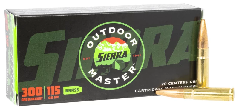 Sierra A211633 Outdoor Master 300Blackout 115gr Hollow Point 20 Per Box/10 Case