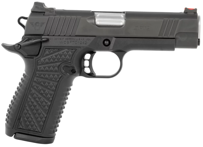 Wilson Combat SFT9CM42A SFT9 9mm Luger 15+1 (2) 4.25" Stainless, Black, Beavertail Frame, Integrated Grips, Fiber Optic Sights, Ambi Safety