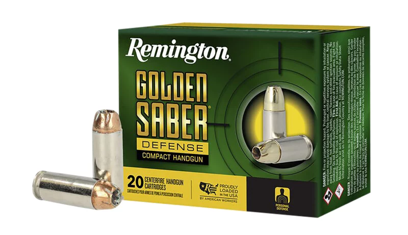 Remington Ammunition R21370 Golden Saber Defense 10mmAuto 180gr Brass Jacketed Hollow Point 20 Per Box/25 Case