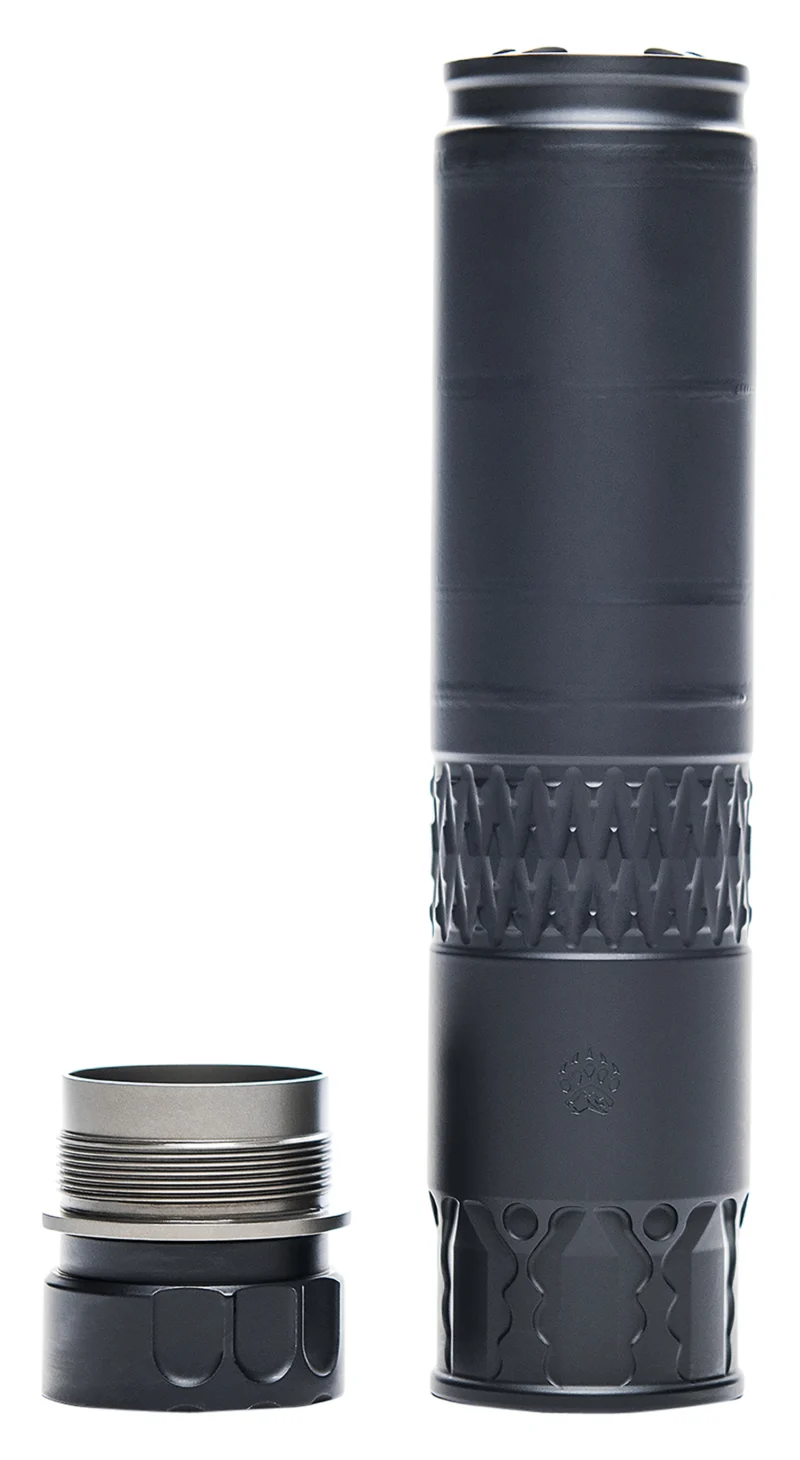 Rugged Suppressors AK360 Alaskan360 36 Cal 1.60" D, Rated Up to 338 Lapua, 130.80 dB (308 Win), Black Stainless Steel, R.U.M. Mount Included