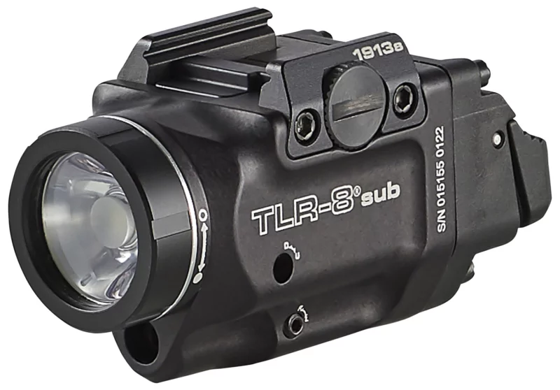Streamlight 69418 TLR-8 Sub Gun Light with Red Laser Black Anodized 500 Lumens White LED 1913 Short Railed Pistol
