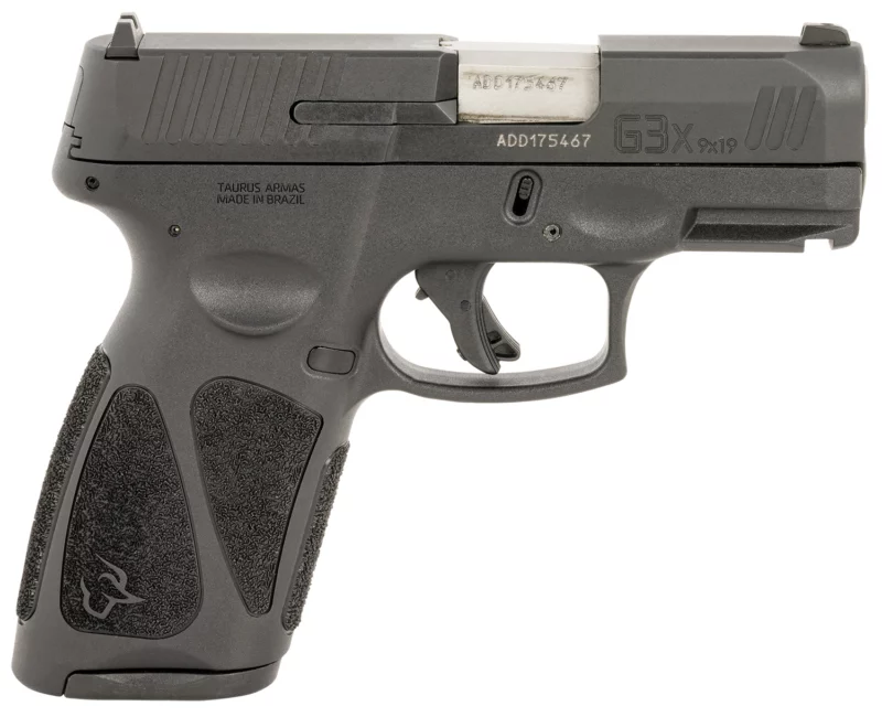 Taurus 1G3XSR903110 G3X Full Size Frame 9mm Luger 10+1 3.26" Matte Stainless Steel Barrel, Matte Black Tenifer Serrated Steel Slide, Black Polymer Frame w/Picatinny Rail, Black Polymer Grip