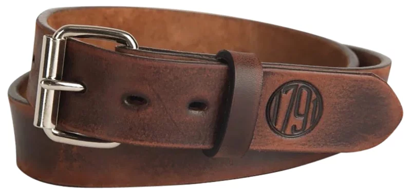 1791 Gunleather BLT014852VTGA 01 Gun Belt Vintage Leather 48/52 1.50" Wide Buckle Closure