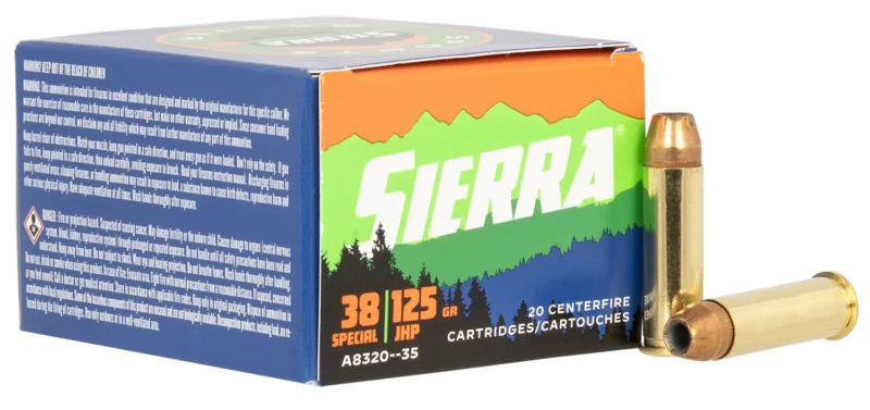 Sierra A832035 Outdoor Master 38Special 125gr Jacketed Hollow Point Sport Master 20/Box