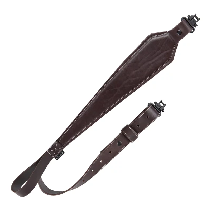 Heritage Cases 8511 Plain Dark Leather Rifle Sling w/Heavy Duty Swivels, Dark Mahogany Leather, Adjustable Length 28" to 35", 3" Wide