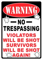 RIVERS EDGE 12"X17" WARNING - SIGN "NO TRESPASSING"