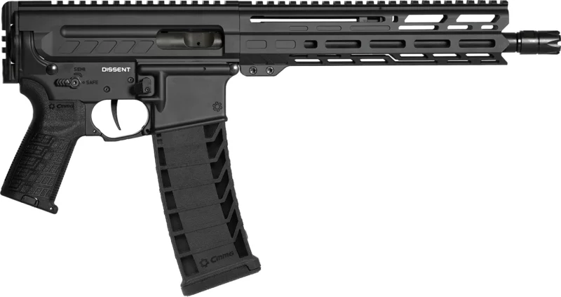 CMMG 94A8041AB Dissent MK4 9mm Luger 33+1 10.50", Black, Picatinny Brace Adapter, 9.60" M-LOK Handguard, Left Side Charging Handle, Zeroed Linear Comp, Zeroed Drop-In Single Stage Trigger