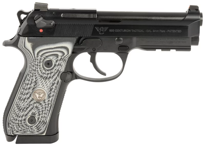 Wilson Combat BER-92CT-9 92G Centurion 9mm Luger 17+1(2)/20+1(1) 4.25", Black, Aluminum Pic. Rail Frame, Gray/Black G10 Grips, Tritium Combat Sight