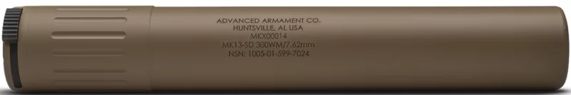 ADVANCED ARMAMENT COMPANY 65008 MK13-SD 30 Cal Rated Up To 300 Win Mag, FDE Titanium, 90T Taper Mount