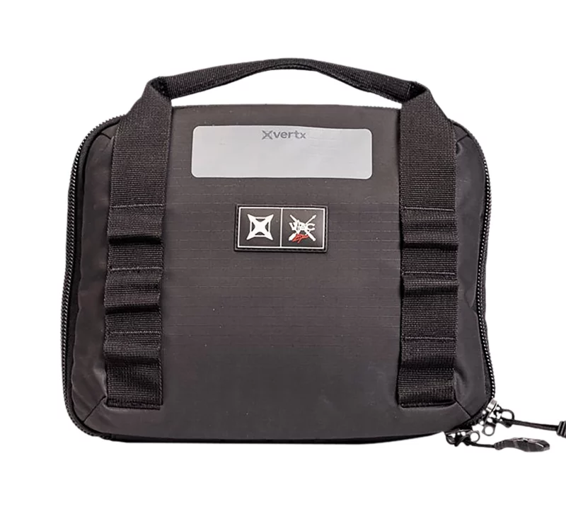 Vertx VTX5709 VTAC Single Pistol Case Black Holds 2 Handguns 420D Nylon Ripstop