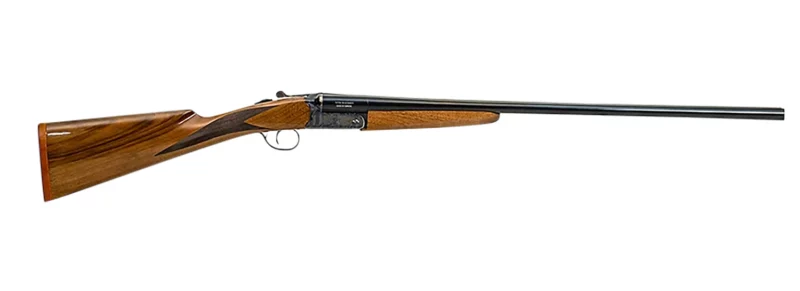 McCoy MC200A12 200A Side-By-Side 12 Gauge Break Open 3" 2rd 28" Blued Chrome Lined Barre, Color Case Hardened Steel Receiver, Grade IV Gloss Oil Turkish Walnut Wood Fixed Stock