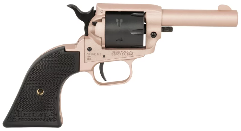 Heritage Mfg BK22Q3 Barkeep 22 LR 6 Shot 3.60" Rose Gold Cerakote Barrel, Rose Gold Cerakote w/Black Accents Frame, Black Cerakote Cylinder, Black Star Polymer Grips