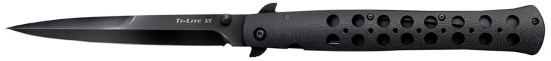 Cold Steel CS26C6AA Ti-Lite 6" Folding Spear Point Plain Black w/DLC Cooating S35VN SS Blade/4.75" Black G10 Handle Includes Belt Clip