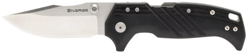 Cold Steel CSFL35DPLC Engage 3.50" Folding Clip Point Plain Satin S35VN SS Blade/4.11" Black G10 Handle Includes Belt Clip