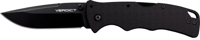 Cold Steel CSFLC3SP10A Verdict 3" Folding Spear Point Plain Black Matte AUS-10A SS Blade/Black G10 Handle Includes Belt Clip