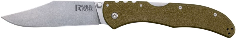 Cold Steel CS20KR7 Range Boss Folding Clip Point Plain 4034 SS Blade/5.25" OD Green Zy-Ex Handle
