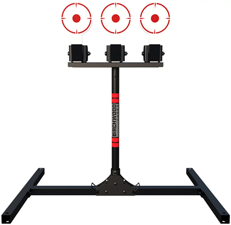 Birchwood Casey 3TPR 3 Spring Loaded Self Resting Targets Plate Rack Black/Red AR500 Steel 0.37" Thick Standing