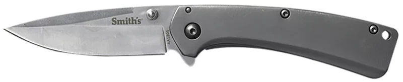 Smiths Products 51008 Furrow 2.90" Folding Drop Point Plain Satin Titanium Coated Stainless Steel Blade/Stainless Steel Handle Includes Pocket Clip