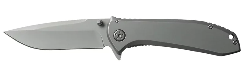 Smiths Products 51010 Titania II 3.50" Folding Drop Point Plain Satin Titanium Coated Stainless Steel Blade/Stainless Steel Handle Includes Pocket Clip