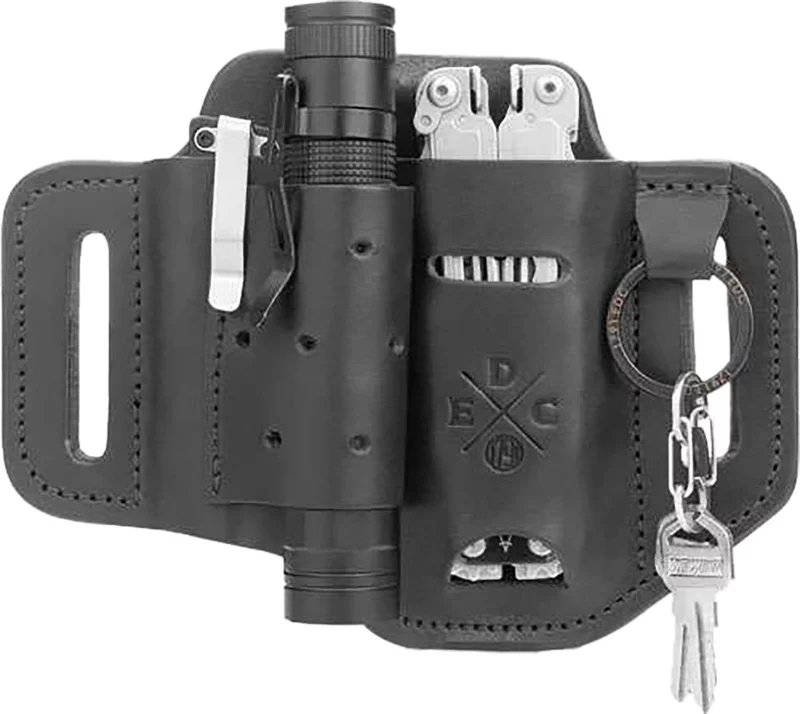 1791 Gunleather STESLFBLKA EDC Standard Easy Slide OWB Black Leather Belt Slide Ambidextrous