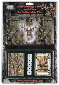 RIVERS EDGE CARDS & DICE TIN - WHITETAIL DEER THEME