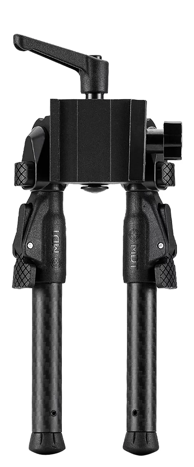 Mdt Sporting Goods Inc 105561BLK GRND-POD Black 4.50"-9" Carbon Fiber/Aluminum, Adj. Throw Lever, 4 Leg Postitions, Fits ARCA Rail & RRS Dovetail