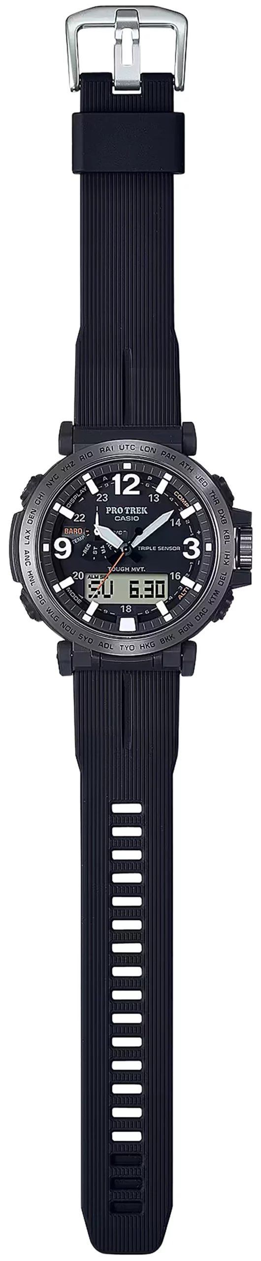G-shock/vlc Distribution PRW6611Y1A Casio Pro Trek Black Size 145-215mm Features Digital Compass