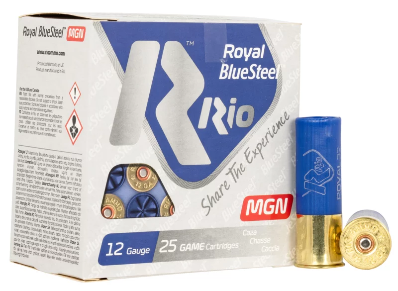 Rio Ammunition RBSM324 Royal BlueSteel 12Gauge 3" 1 1/8oz 4Shot 25 Per Box/10 Case