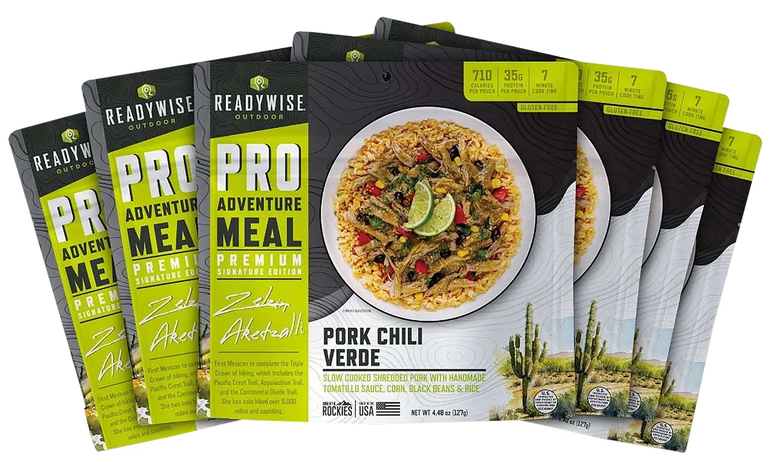 ReadyWise RW05191 Outdoor Food Kit Pork Chili Verde 2 Servings Per Pouch, 6 Per Case