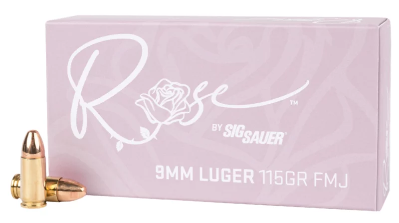 Sig Sauer E9MMB1ROSE50 Rose 9mmLuger 115gr Full Metal Jacket 50 Per Box/20 Case