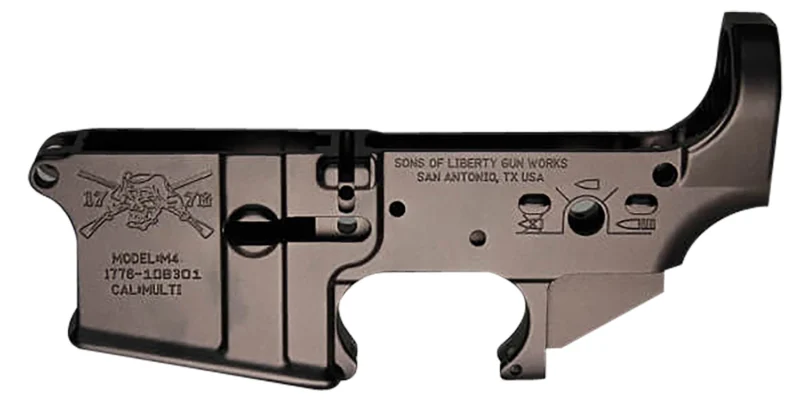 Sons Of Liberty Gun Works ANGRYPATRIOT Angry Patriot Stripped Lower Receiver Black Anodized Aluminum, Fits Mil-Spec AR-15