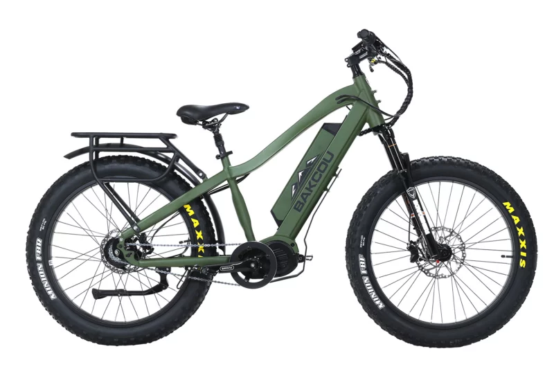 Bakcou E-bikes B-MJ-MG-B25 Mule Jager Matte Army Green 18" w/Stand Over Height of 29.50" Frame, Rohloff E-14 (500/14) Speed Hub Bafang M620 Ultra Motor, 35+ mph Speed