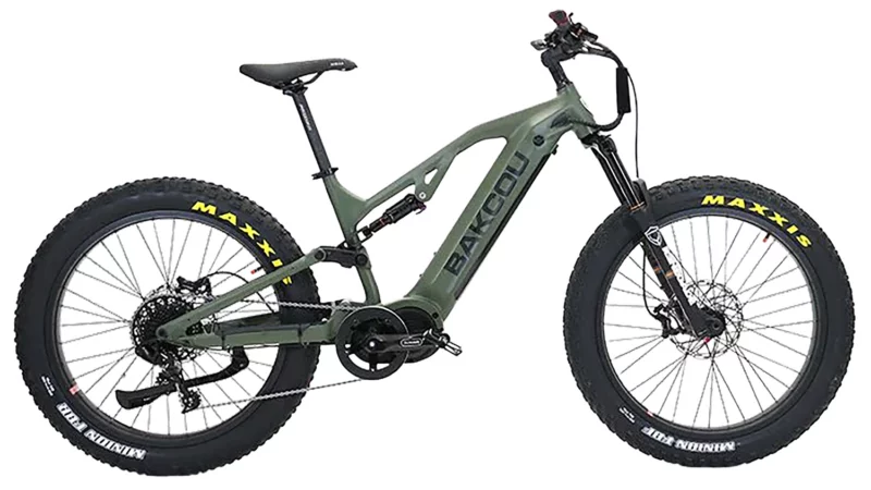 Bakcou E-bikes B-SC19-G-B21 Scout Large Matte Army Green 19" Frame, 11 Speed Sram NX, 11-42t Rear Cassette BafangUltra Mid-Drive Motor
