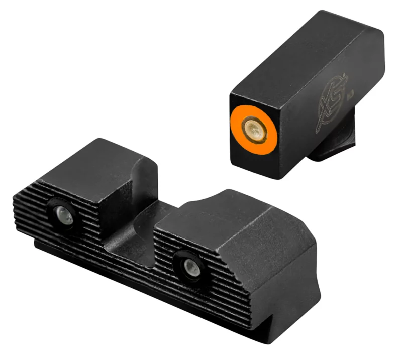 XS Sights GLR203P6N R3D 2.0 Night Sights fits Glock Black | Green Tritium Orange Outline Front Sight Green Tritium Rear Sight