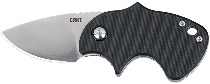 CRKT 7930 Orca Compact 1.79" Folding Plain Satin D2 Steel Blade, Black GRN Handle